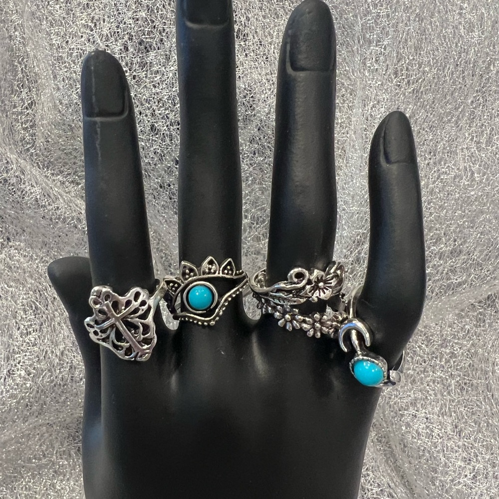 NEW: Choose Your 5 Pcs Elegant Vintage Stackable Style Finger Jewelry Decor